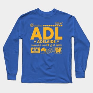 Vintage Adelaide ADL Airport Code Travel Day Retro Travel Tag Australia Long Sleeve T-Shirt